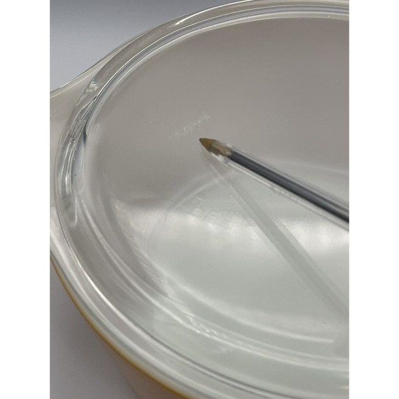 Vintage 70s PYREX 475-B Butterfly Gold 2.5 QT Casserole Dish W/ Glass Lid - Picture 8 of 11